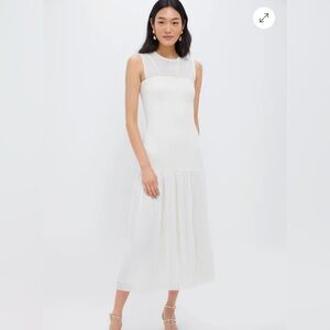 Moon River Cream Pleated Maxi Dress